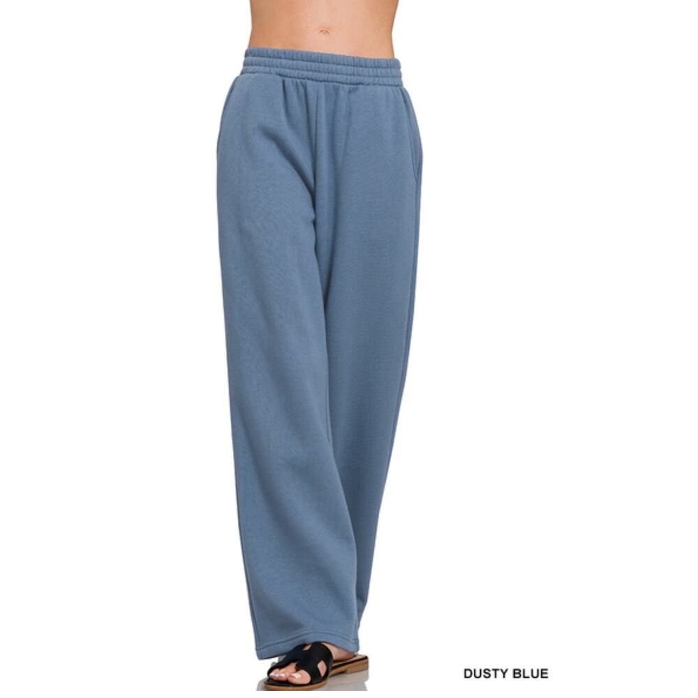 37G Zenana Womens FLEECE PANTS WITH POCKET Olive Green